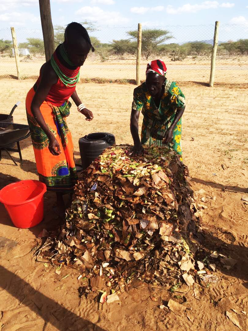 Turning compost by hand